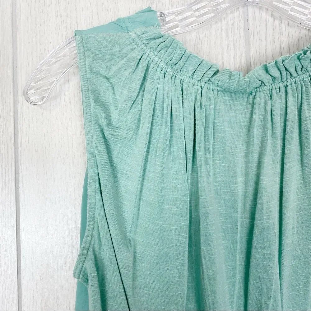 Anthropologie | Dolan | Aurelia Seafoam Green Ruffle Tie Tank Top Blouse XS - Picture 7 of 10
